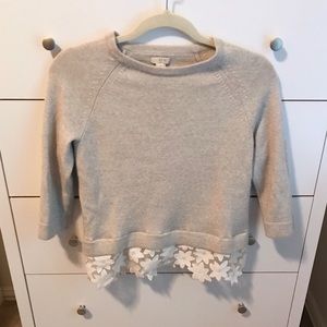 Jcrew Factory Gray 3/4 Sleeve Sweater - Size XS